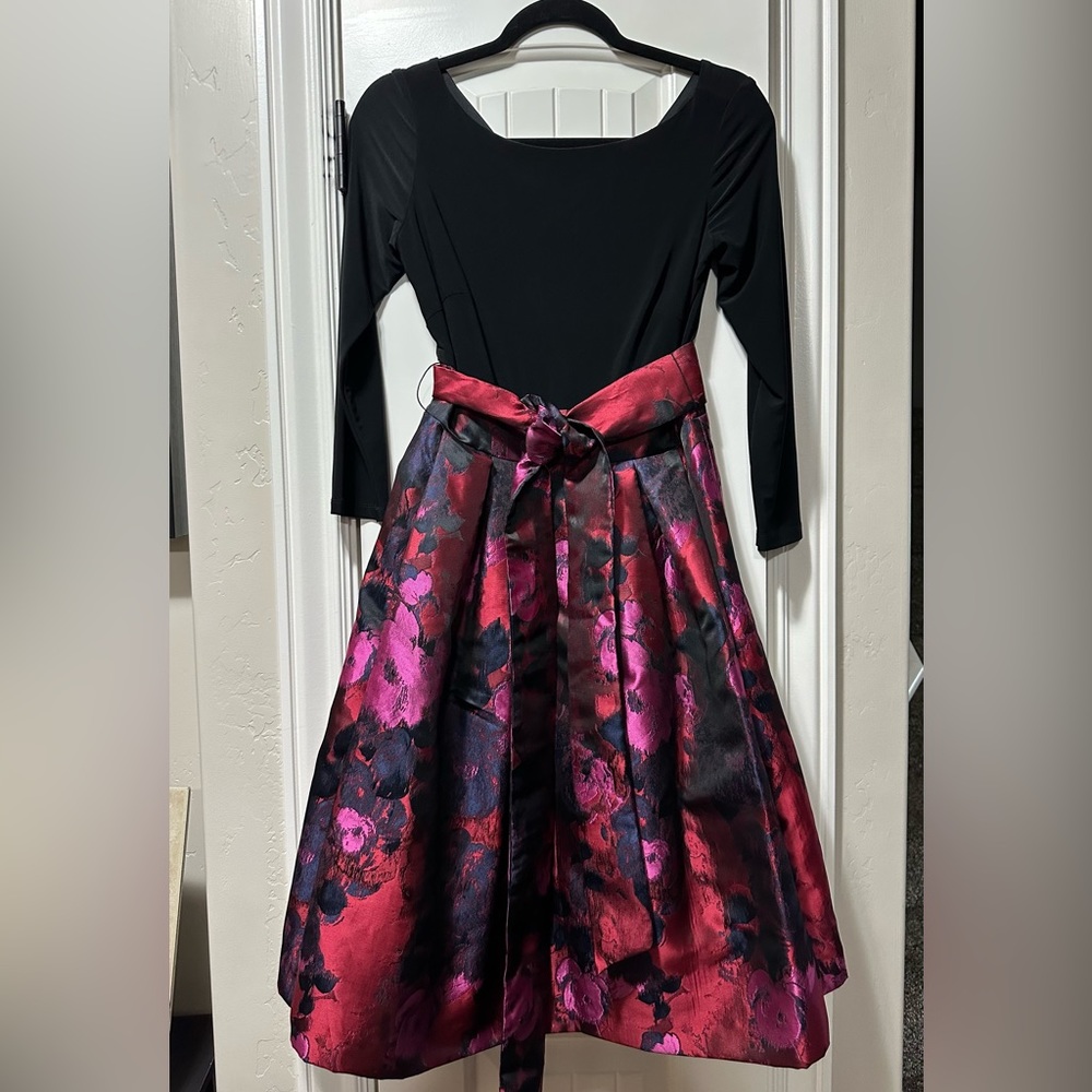 Eliza J dress black with flowered bottom